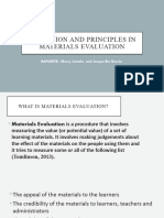 Definition and Principles of Materials Evaluation