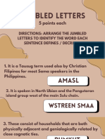 Samal Jumbled Letters
