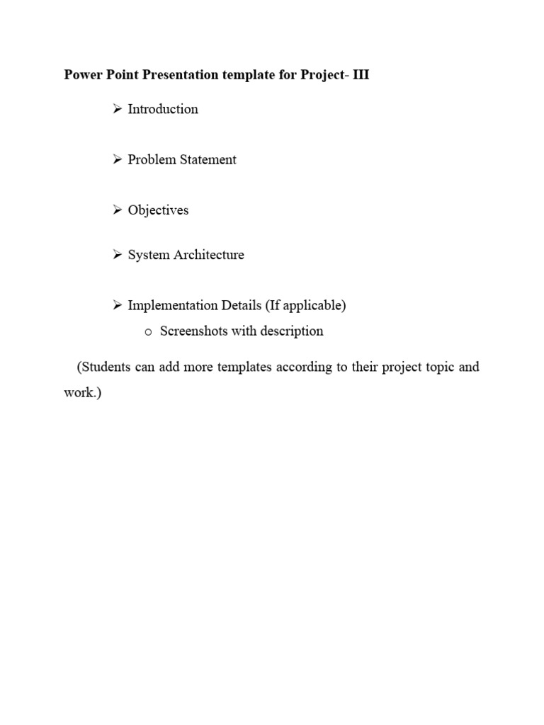 Project-III PowerPoint Template Guide | PDF