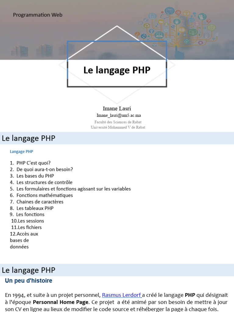 Introduction au langage PHP | PDF | PHP | Internet
