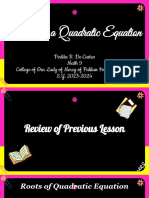 Math 9-Q1-L1.2-Roots of A Quadratic Equation