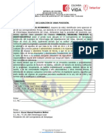 Certificado de Sana Posesion - Junta de Accion Comunal Sempegua 2023