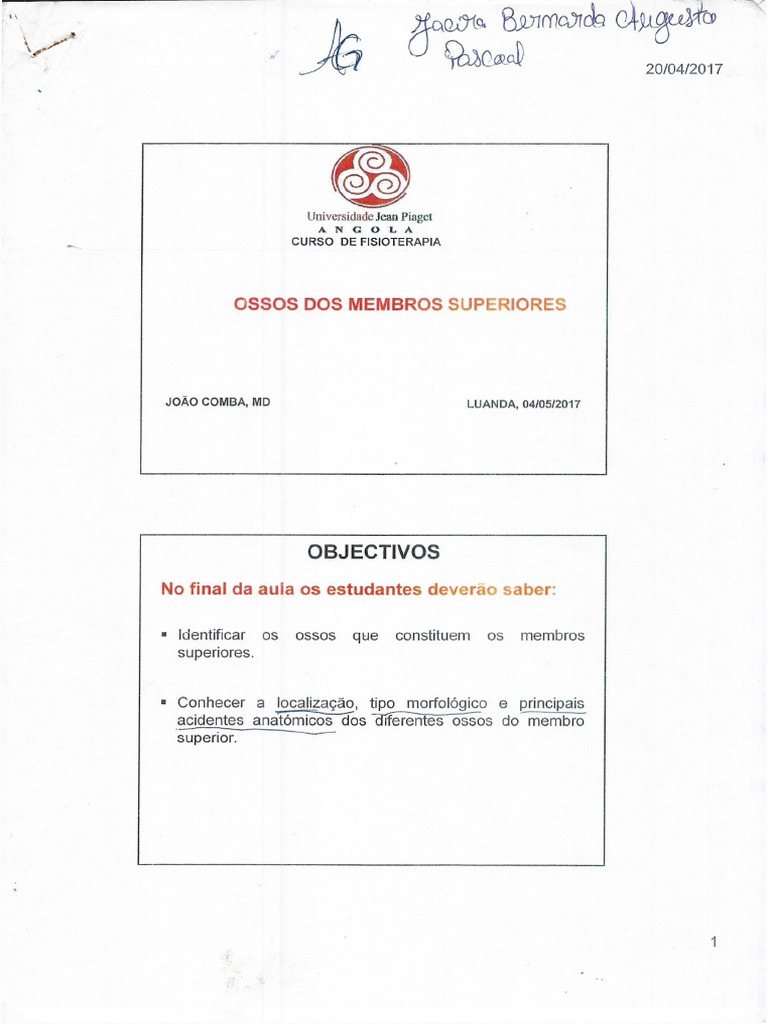 Ossos Dos Membros Superiores Pdf