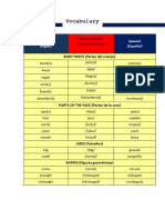 Vocabulary - 1er Grado - Unit 2