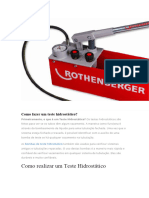 Procedimento de Teste Hidrostático