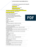 A2 Level Sentence Transformation