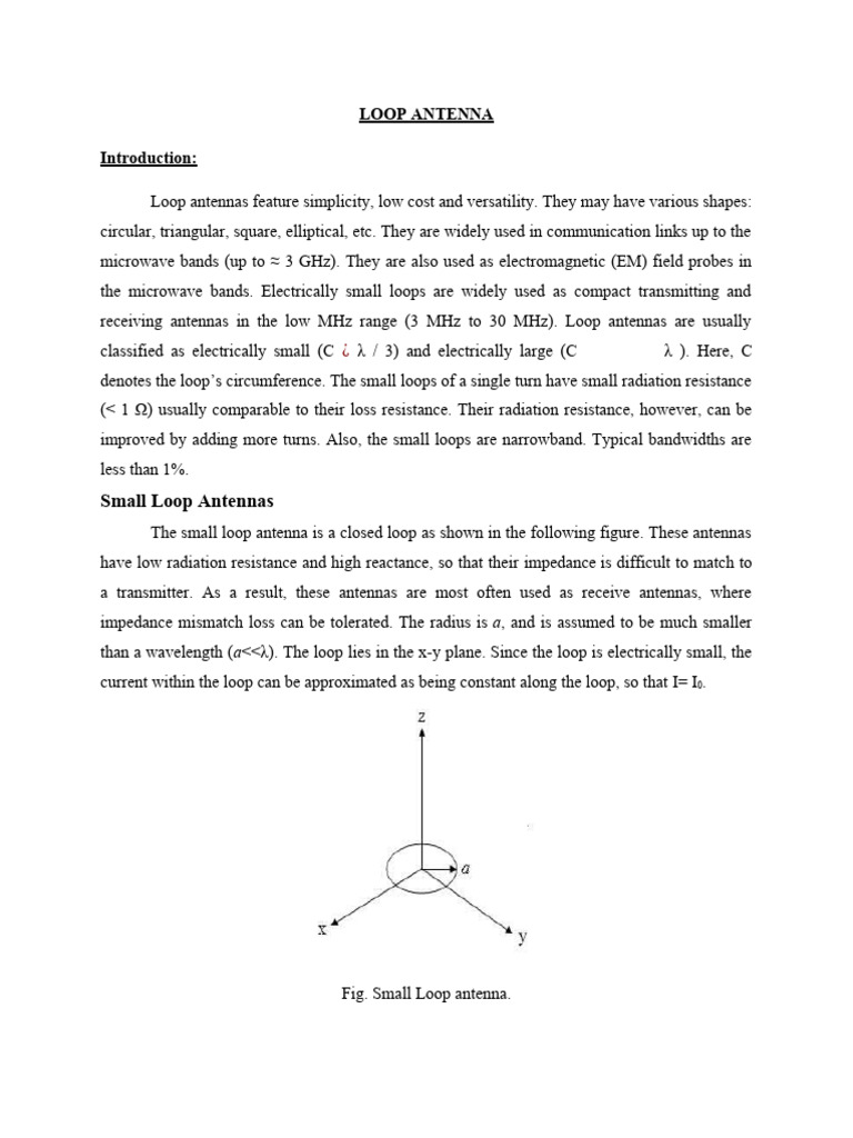 Loop and Slot Antennas Overview | PDF | Antenna (Radio) | Microwave