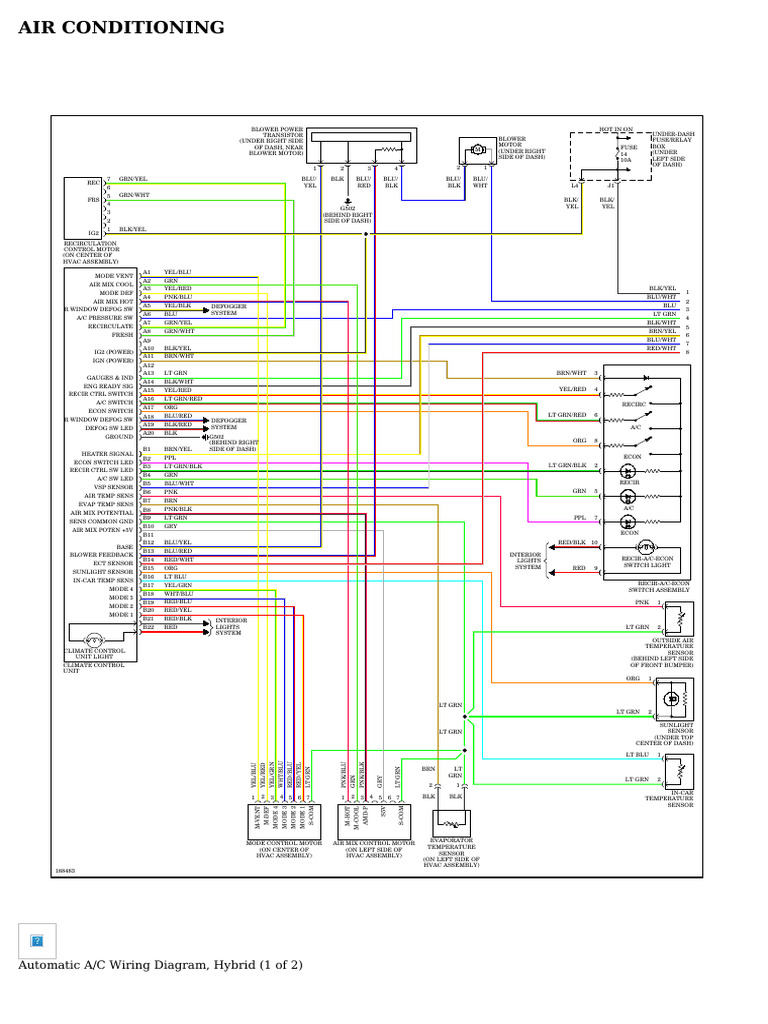 Air Conditioning Honda Civic Hybrid 2005 System Wiring Diagrams