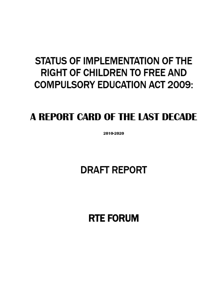 RTE Act 2009: A Decade Review Report | PDF | Wash | Hand Washing