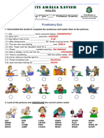 Inglês 1° Ano - Vocabulary Quiz