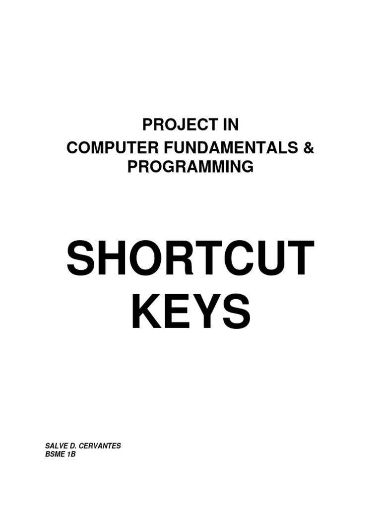 Essential Keyboard Shortcuts Guide | PDF | Control Key | System Software