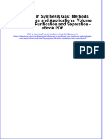 Full Download Book Advances in Synthesis Gas Methods Technologies and Applications Volume 2 Syngas Purification and Separation PDF