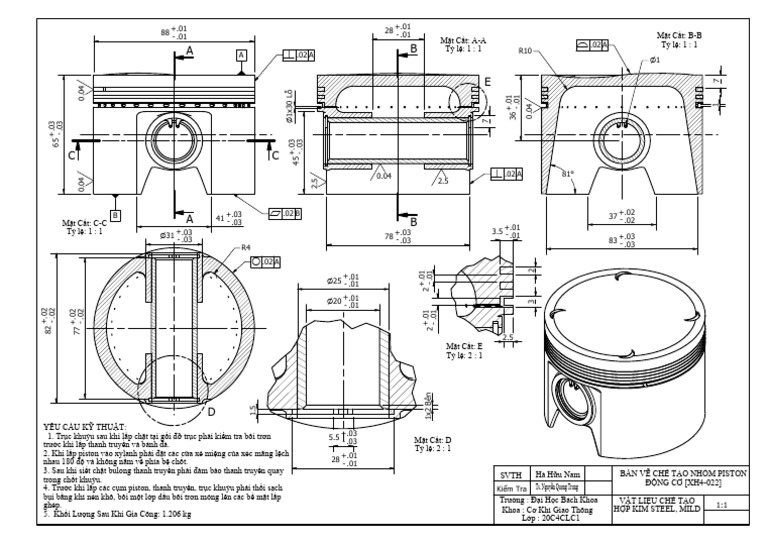 Piston Assembly Guidelines and Specifications | PDF | Vietnam ...