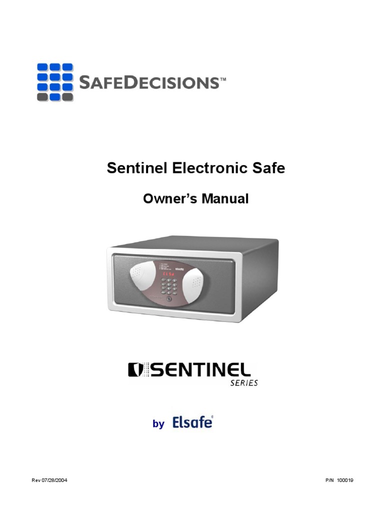 Sentinel Gun Safe Owners Manual