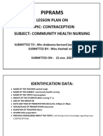 Lesson Plan On Topic: Contraception Subject: Community Health Nursing