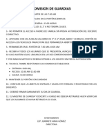 Indicaciones Comision de Guardias