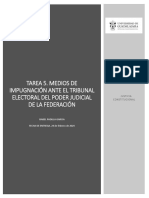 Tarea 5. Medios de Impugnación Ante El Tribunal Electoral Del Poder Judicial de La Federación