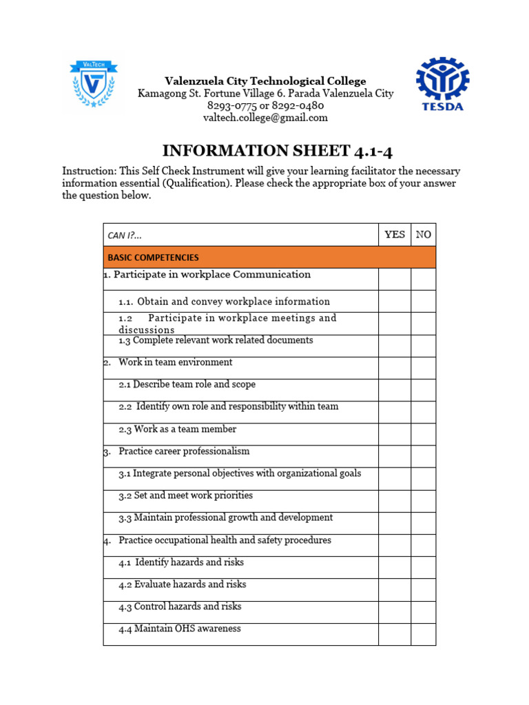 Assessment checklist pdf electrical wiring lighting