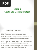 Topic 2 - Cost and Cost System