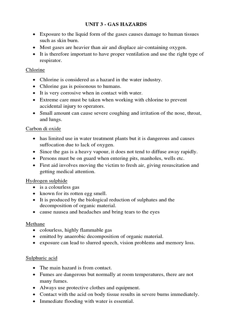 Unit 3 Gas Hazards Pdf