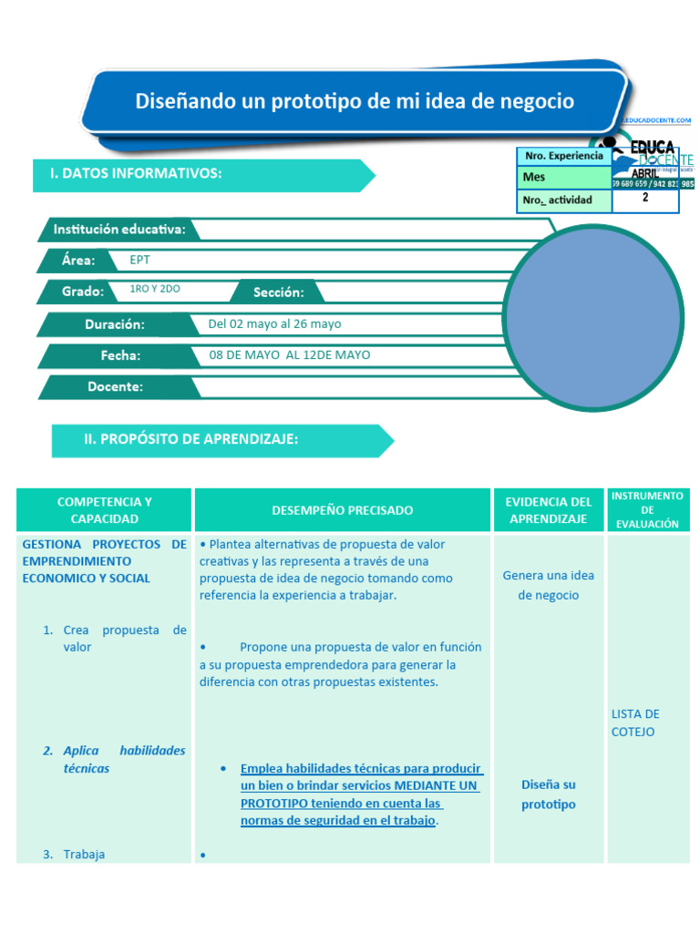 Actividad 2 - Diseñando Un Prototipo de Mi Idea de Negocio - VI EPT ...