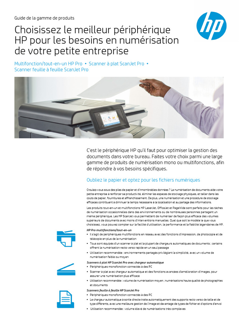 Choisir un Scanner HP pour Numérisation | PDF | Scanner (informatique ...