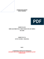 STM 006 Laboratory Format Please Do Follow This