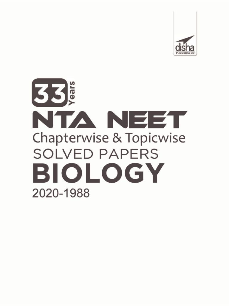 Disha 33 years neet solved papers biology pdf