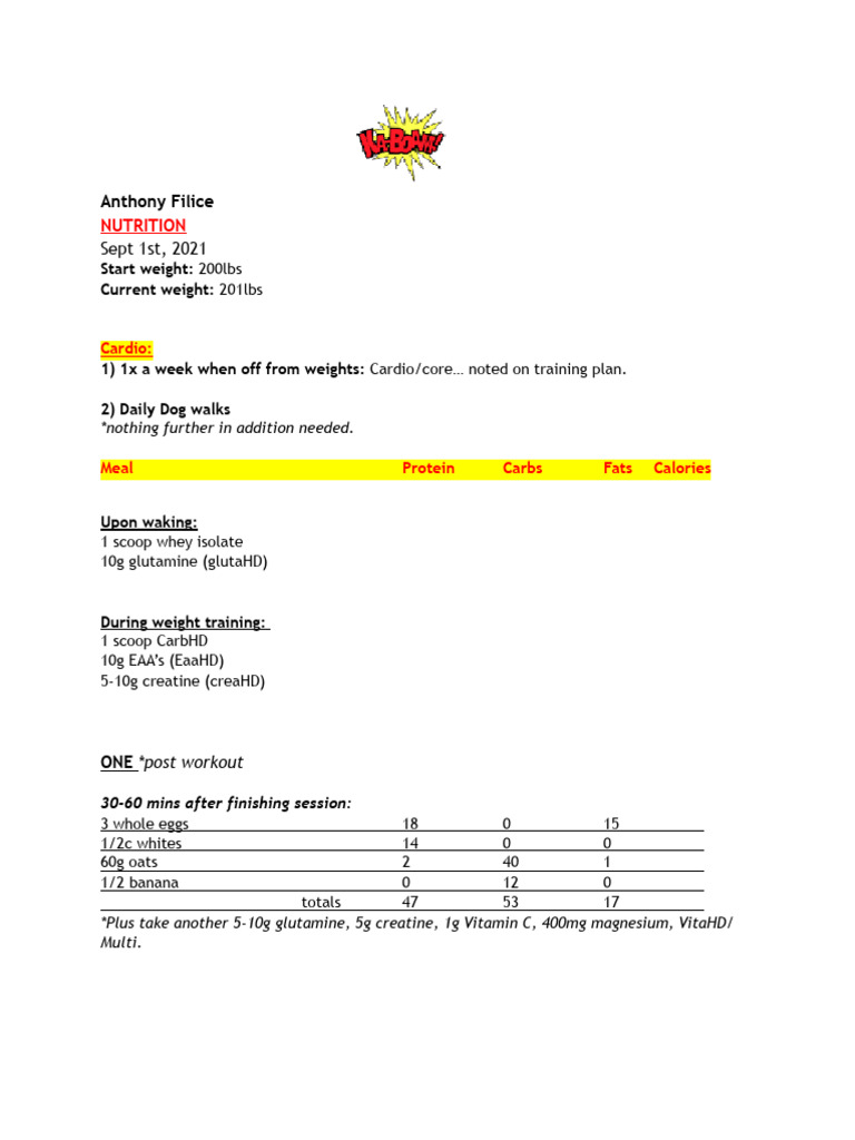 Nutrition Plan for Weight Management | PDF | Nutrition | Diet & Nutrition