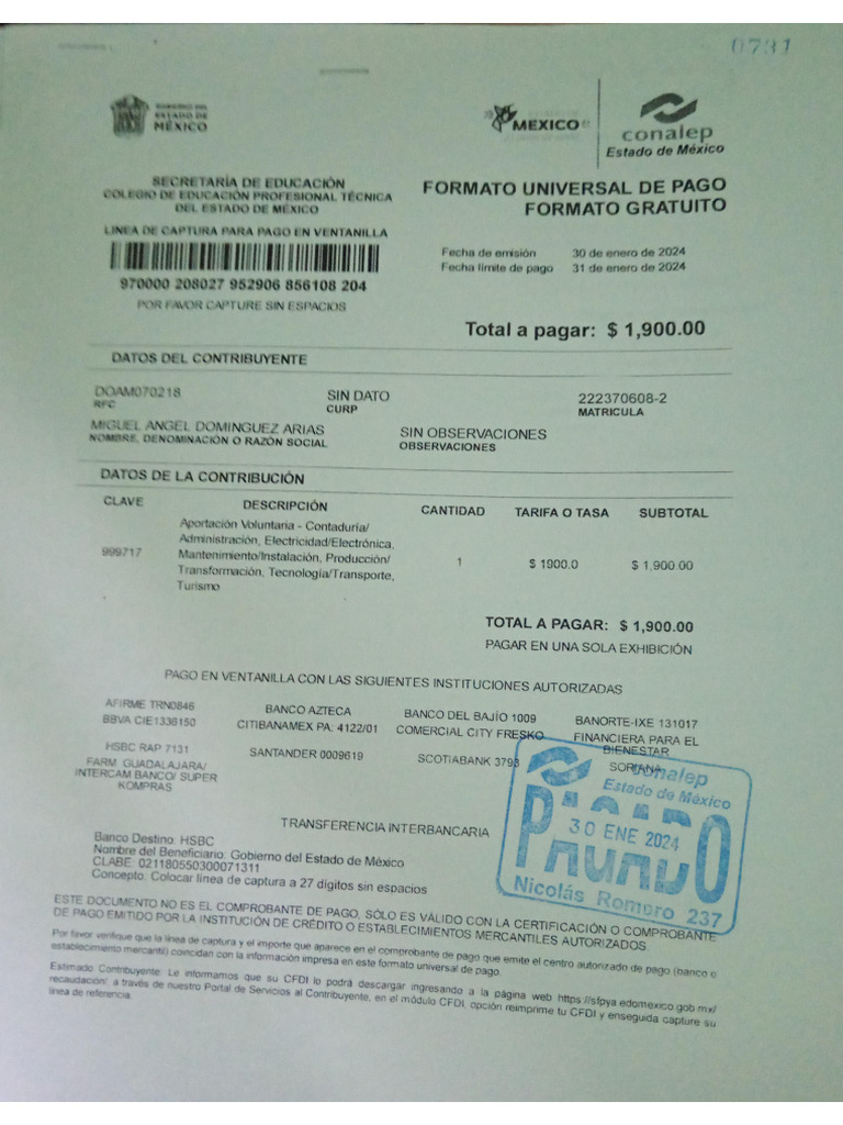 Formato De Pago 12 Pdf