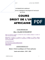 Cours Droit de LUnion Africaine II de Pr