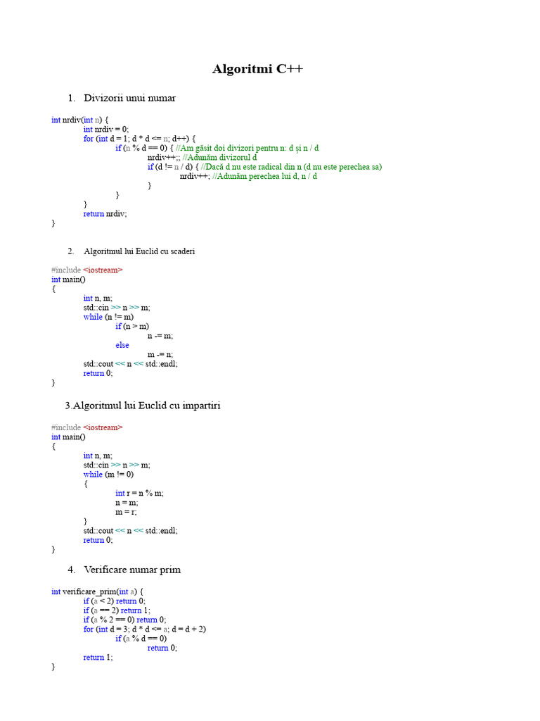 Algoritmi C++ | PDF