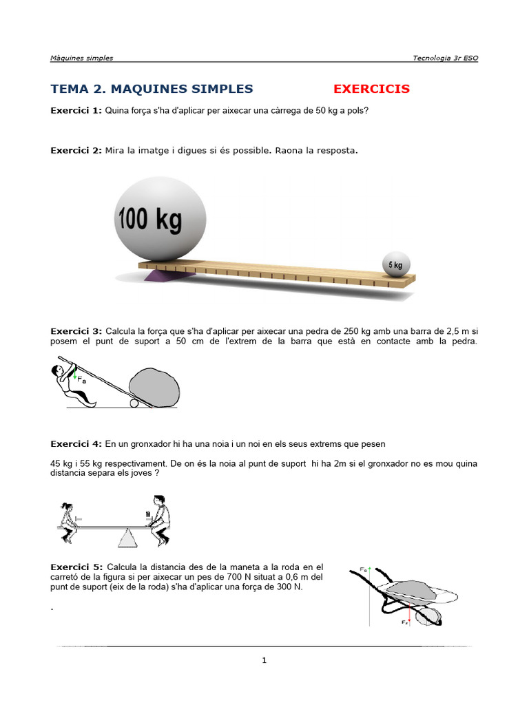 Tema 2 Màquines Simples1 Pdf