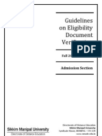 Guidelines On Document Verifiation - August 2011 Session