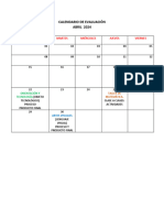 Calendario de Evaluación