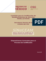 CSG-CCEAM. Disposiciones Generales para El Proceso de Certificación en Calidad - Marzo 2023