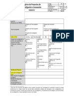 Formato de Registro de Proyectos de Investigación e Innovación V.1.0