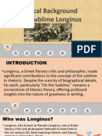 Historical Background of The Sublime Longinus
