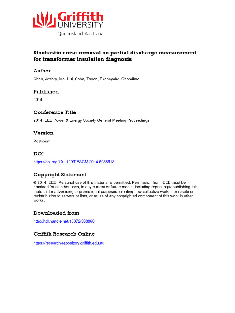 Stochastic Noise Removal On Partial Disc | PDF | Wavelet | Fractal