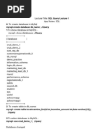 SQL Notes