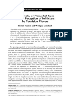 The Rivalry of Nonverbal Cues on the Perceptions of Politicians by Television Viewers