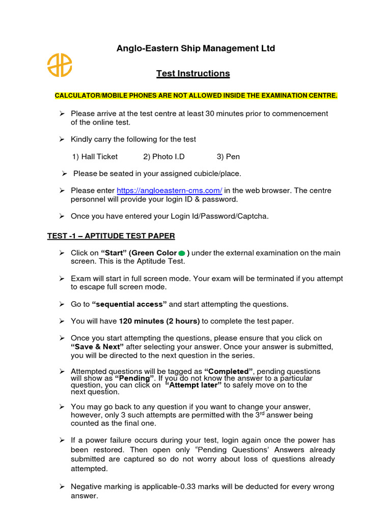 AESM Online Test Instructions | PDF | Software | Computing