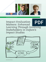 IEM - Impact Evaluation Matters - Enhanced Learning Through Involving Stakeholders in Oxfam S Impact Studies