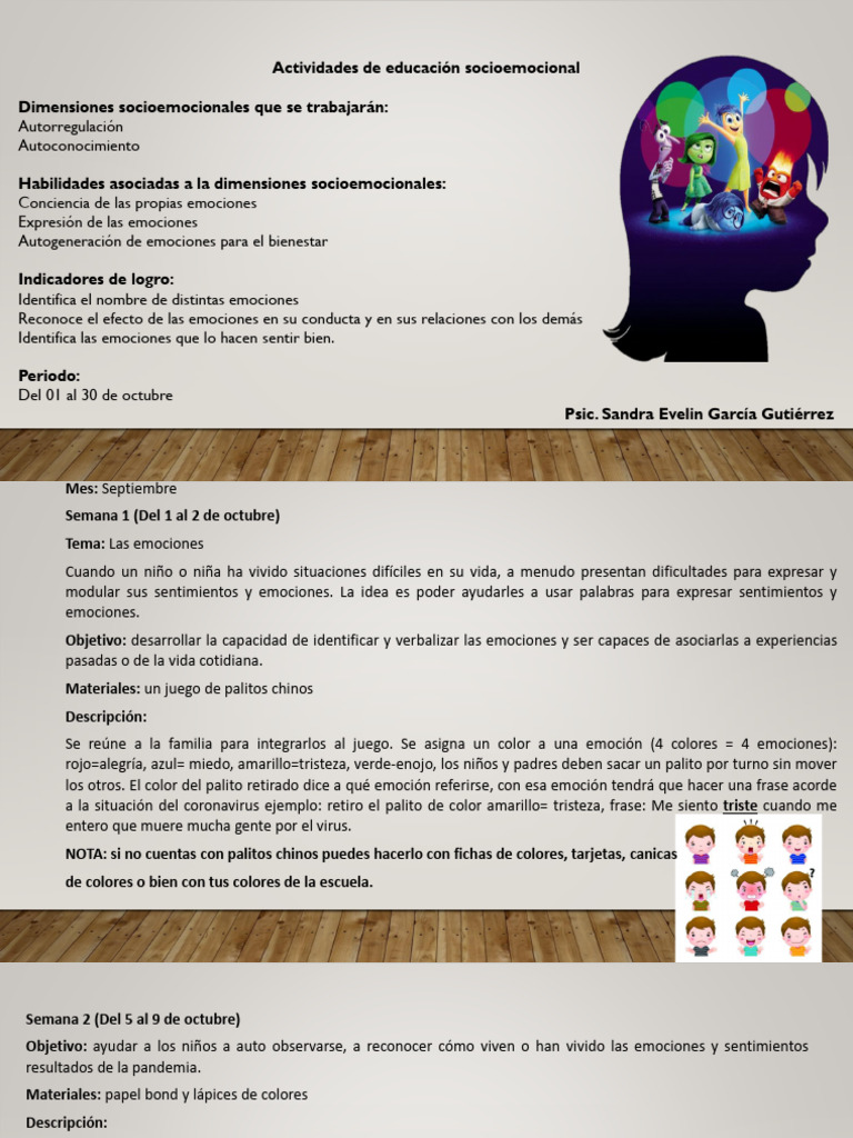 Actividades para Educación Socioemocional | PDF | Las emociones | Ira