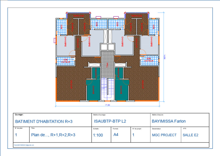 Plan de bâtiment d'habitation R+3 | PDF