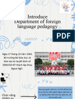 Introduce Department of Foreign Language Pedagogy