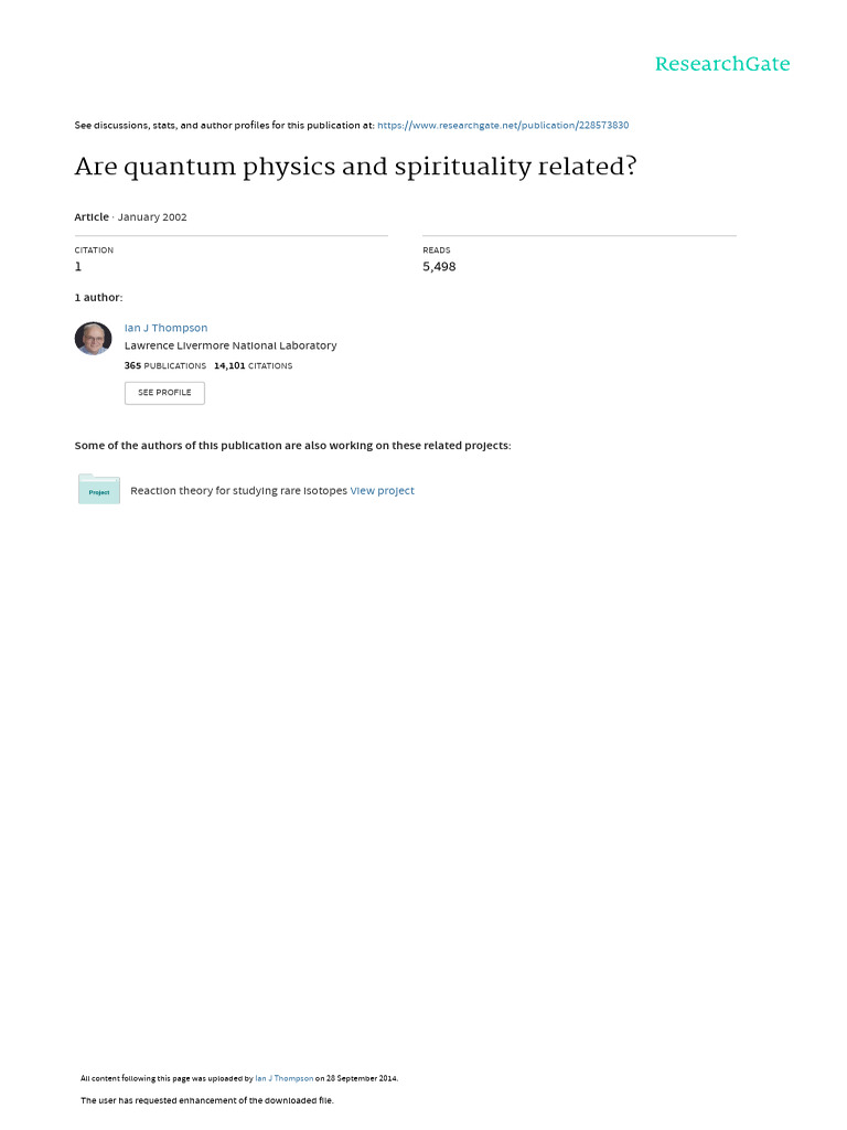 Quantum Physics and Spirituality Links | PDF | Hamiltonian (Quantum ...