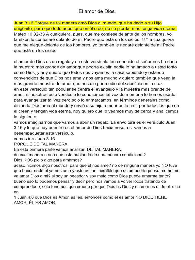 El Infinito Amor de Dios por la Humanidad | PDF | Amor | Pecado