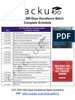 CAT 2024 Batch 15 Complete Schedule