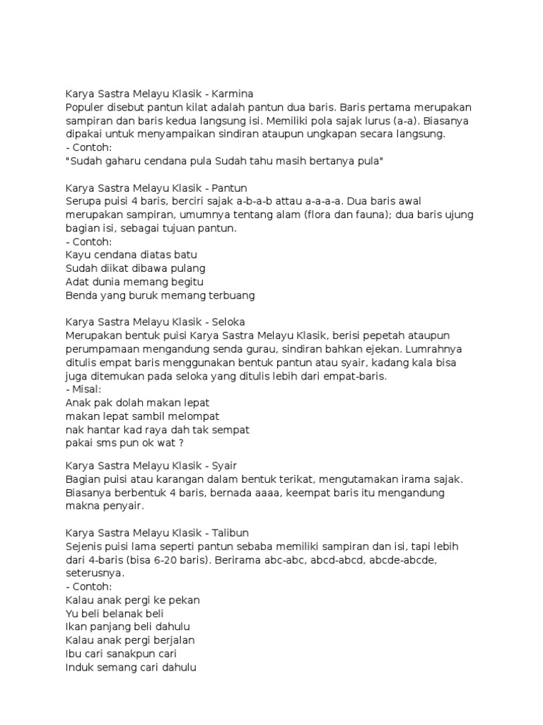 Contoh Pantun Dan Puisi u2013 Belajar